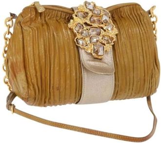 Miu Miu Pre-owned Gecoat Canvas Schoudertas - Dames - Vintage Mini Tas - Bruin - ONE Size - Vintage