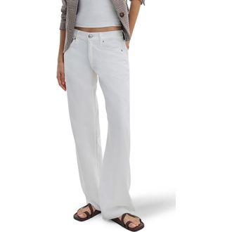 Rag & Bone Featherweight Saige Low Rise Relaxed Straight Leg Jeans in White at Nordstrom, Size 25