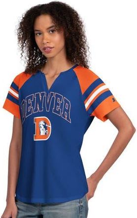 Starter Womens Starter Royal Denver Broncos Game On Notch Neck Raglan T-Shirt at Nordstrom, Size Small