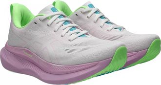 Asics Womens Glideride Max 2 Running Shoes In White/hazy Lilac