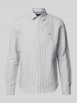 Lerros Regular Fit Freizeithemd aus Leinen-Mix mit Kentkragen in Graphit, Gr&ouml;&szlig;e XXXL