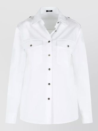 Versace cotton poplin shirt chest pockets collar