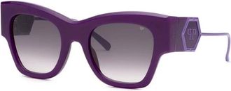 Philipp Plein Authentieke Bril met Topkwaliteit - unisex - Zonnebrillen - Paars - 53 MM - Accessoires