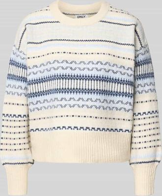 Only Regular Fit Strickpullover mit überschnittenen Schultern Modell ARIANNE in Hellblau, Größe XL