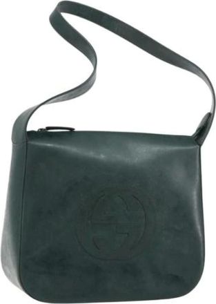 Gucci Pre-owned Shoulder Bags, female, Green, Size: ONE SIZE Pre-owned Vintage Shoulder Bag