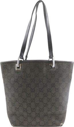 Gucci Black Denim Handbag Tote Bag (Pre-Owned)