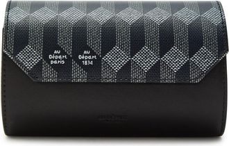 Au D&eacute;part Printed Leather Watch Case - Navy - One Size