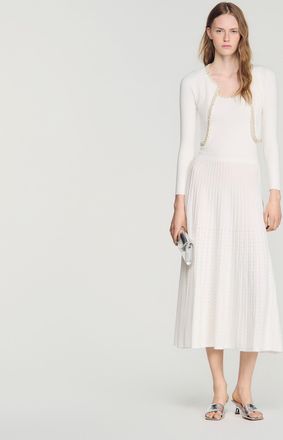 Sandro Cropped pearl and strass cardigan