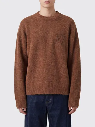 Represent Maglia girocollo in lana di alpaca con logo jacquard e spalle cadute