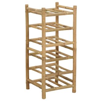 vidaXL Estante De Vino Natural 32,5 X 29,5 X 72 Cm Bamb&uacute; Vidaxl