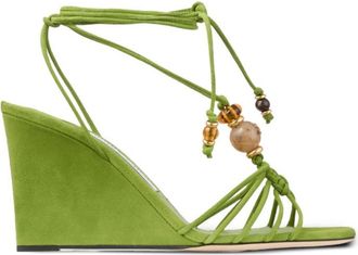Jimmy Choo London Green Lova Suede Wedges