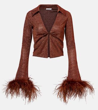 Oséree Oséree Lumière Plumage feather-trimmed blouse