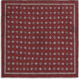 Brunello Cucinelli Jacquard Silk Pocket Square - Red