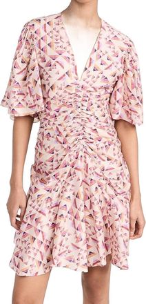 Isabel Marant Lienne Dress In Ecru/multicolor