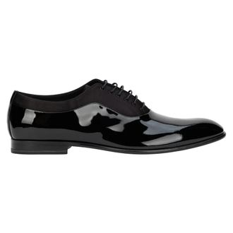 Dolce & Gabbana Leren veterschoenen met lakafwerking - Heren - Veterschoenen - Zwart - 43 EU - Schoenen