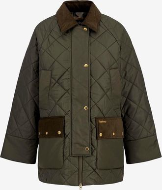 Barbour Mittellange leichte gesteppte Jacke aus technischem Gewebe Aldburgh