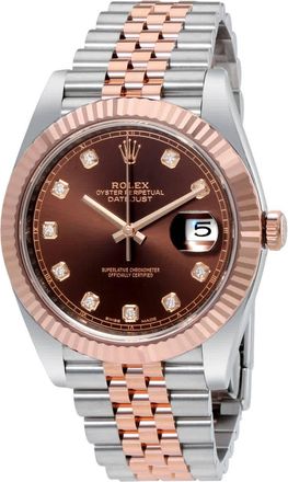 Rolex Datejust 41 Chocolate Diamond Dial Steel and 18K Everose Gold Jubilee Mens Watch 126331CHDJ