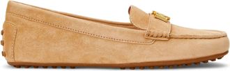 Ralph Lauren Natural Tone Suede Moccasin Flats