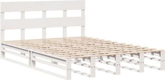 vidaXL Vidaxl - Bed Frame without Mattress White 120x190 cm Small Double Solid Wood Pine