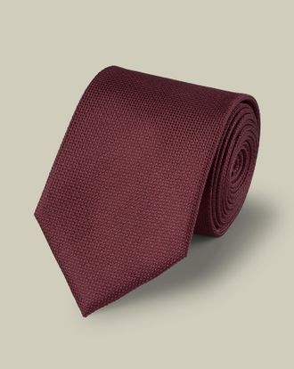 CHARLES TYRWHITT Silk Tie - Burgundy Red Size OSFA by Charles Tyrwhitt
