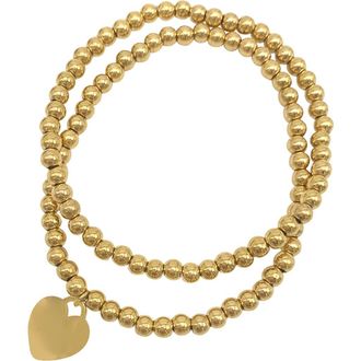 Adornia Water Resistant Ball Bracelets - Set of 2 in Yellow at Nordstrom Rack