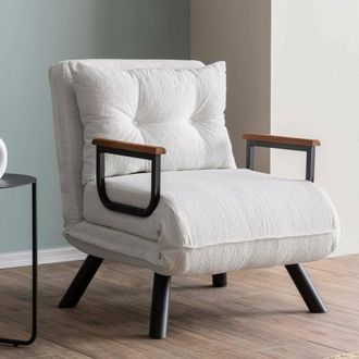 Dmora Butaca Keoni, Sill&oacute;n Reclinable, Brazos, Soporta Hasta 100 Kg, 60x78x78h Cm Blanco