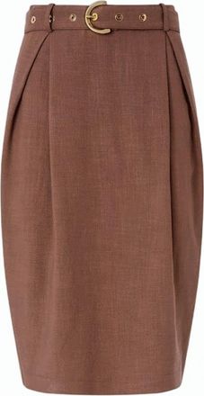 Pinko Edwena Linen Effect Midi Skirt