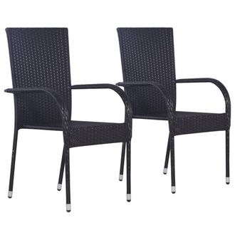 Berkfield Home Sturdy 3 Piece Garden Dining Set Black