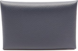 Herm&egrave;s Navy Epsom Leather Coin Purse/Coin Case (Pre-Owned)