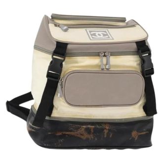 Chanel Pre-owned Backpacks, female, White, Size: ONE SIZE Pre-owned Nylon Backpack