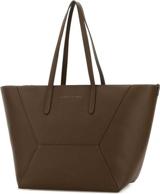 Brunello Cucinelli Womens Leather Shopping Tote Brown