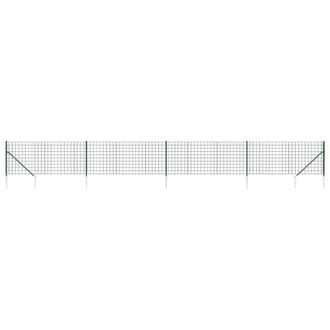 Berkfield Home Wire Mesh Fence with Spike Anchors Green 0.8x10 m