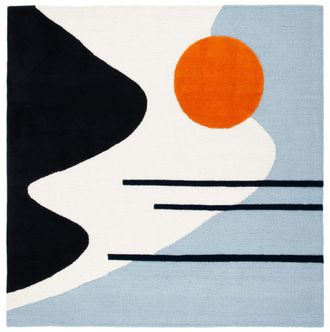 Safavieh Alfombra lana/algod&oacute;n marfil/azul 122 x 122 cm