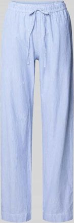 Neo Noir Neo Noir Stoffhose mit Streifenmuster und elastischem Bund in Blau, Gr&ouml;&szlig;e 34