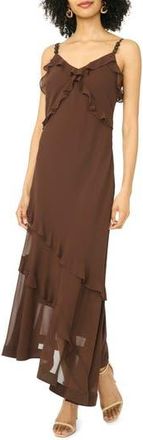1.State V-Neck Asymmetrical Maxi Dress in Chicory Coffee at Nordstrom Rack, Size 10