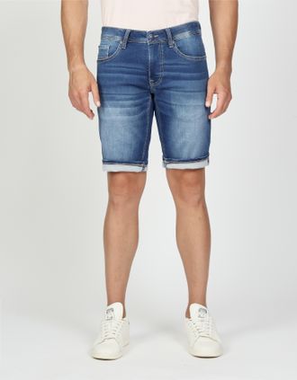 Gang Jeansshorts GANG 94NICO, Herren, Gr. 33, N-Gr, used spring, Denim/Jeans, Obermaterial: 99% Baumwolle, 1% Elasthan, kniefrei, Jeans Jeansshorts, mit Um