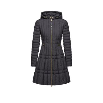 Moncler Moncler Menthelong Vertical-quilted Hooded Down Jacket, Women, Black, Size: 00