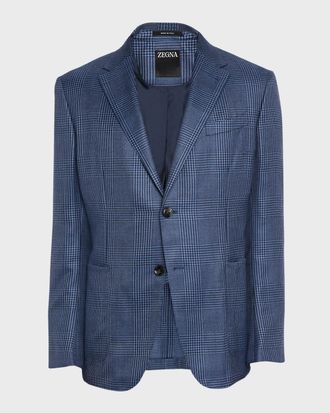 Ermenegildo Zegna Men & apos;s Cashmere and Silk Prince Of Wales Sport Coat