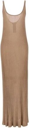 Max Mara Ritmo Lurex Lange Jurk Vrouwen - Dames - Maxi kleedjes - Beige - M - Kleedjes