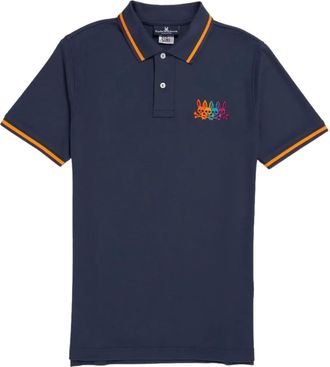 Psycho Bunny Polo Lafayette con dettaglio a righe - Blu