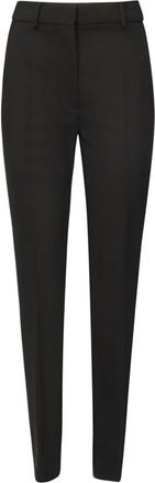 Sportmax Broeken, Dames, Zwart, M, Leer, Slim-fit broek