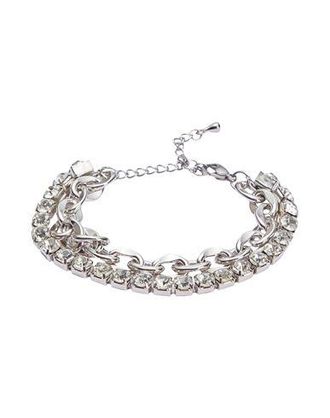 8 by YOOX RHINESTONES & CHAIN DOUBLE BRACELET