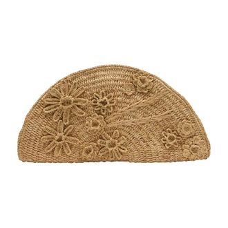 Vanessa Bruno Raffia Clutch Bag - female - Vanessa Bruno - Clutches - Beige - ONE SIZE - Bags