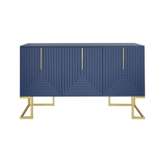 Urban Meuble Buffet alta con 3 puertas azul marino 138*40*81cm