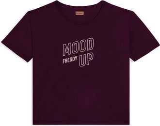 Freddy T-shirt cropped con maniche ampie e stampa Mood Up