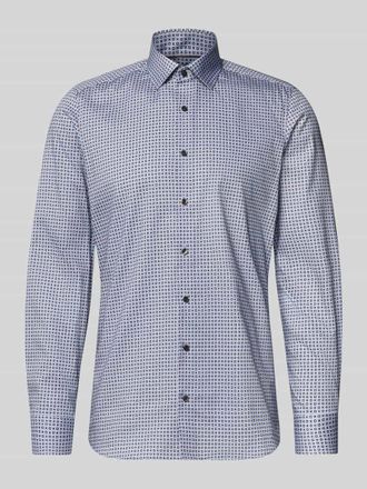 Olymp Level 5 Slim Fit Bsuinesshemd aus Baumwolle mit Kentkragen in Blau, Größe 38