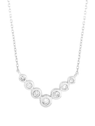 Luxury Bazaar 14K white gold diamond necklace - women - 14kt White Gold/Diamond - One Size - Silver