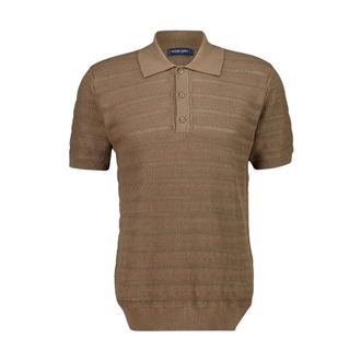 Frescobol Carioca Tops, Heren, Bruin, S, Katoen, Vidal Katoen Jacquard Polo