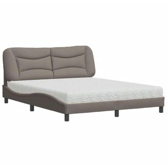 vidaXL Vidaxl - Cama Con Colch&oacute;n De Tela Gris Taupe 160x200 Cm