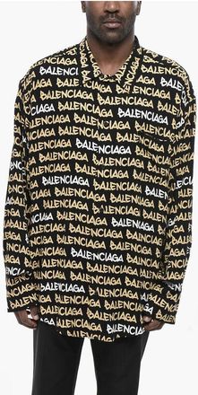 Balenciaga Viscose Shirt With Monogram Motif size 40